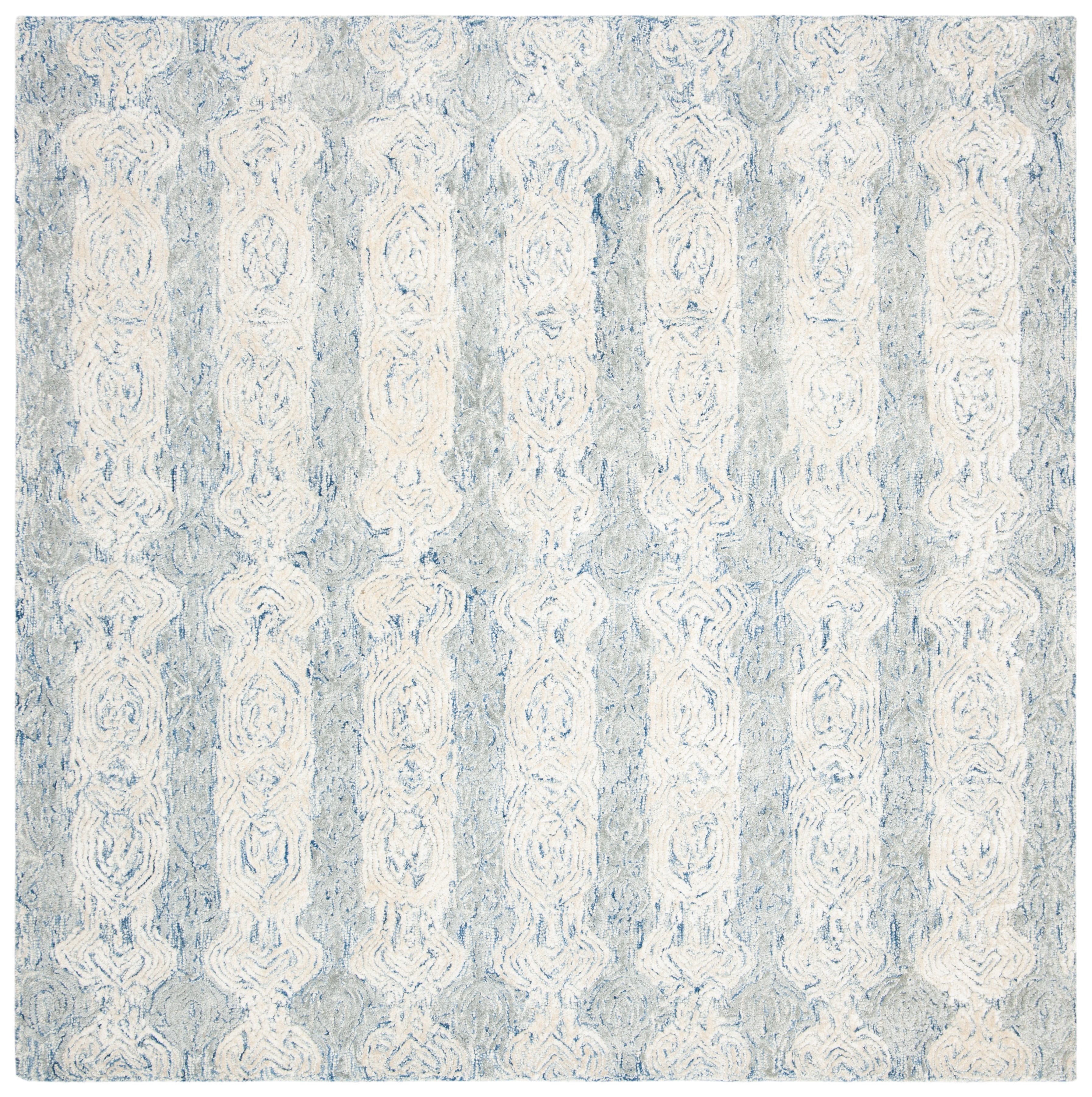 SAFAVIEH Glamour Aubree Abstract Area Rug, Blue/Ivory, 6' x 6' Square