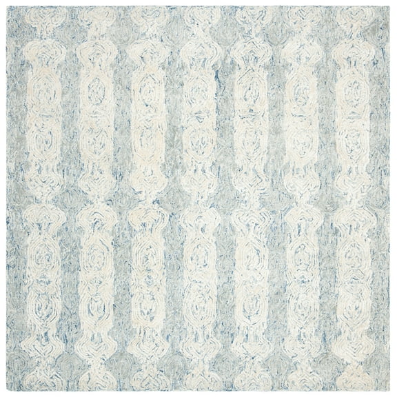 SAFAVIEH Glamour Aubree Abstract Area Rug, Blue/Ivory, 6' x 6' Square