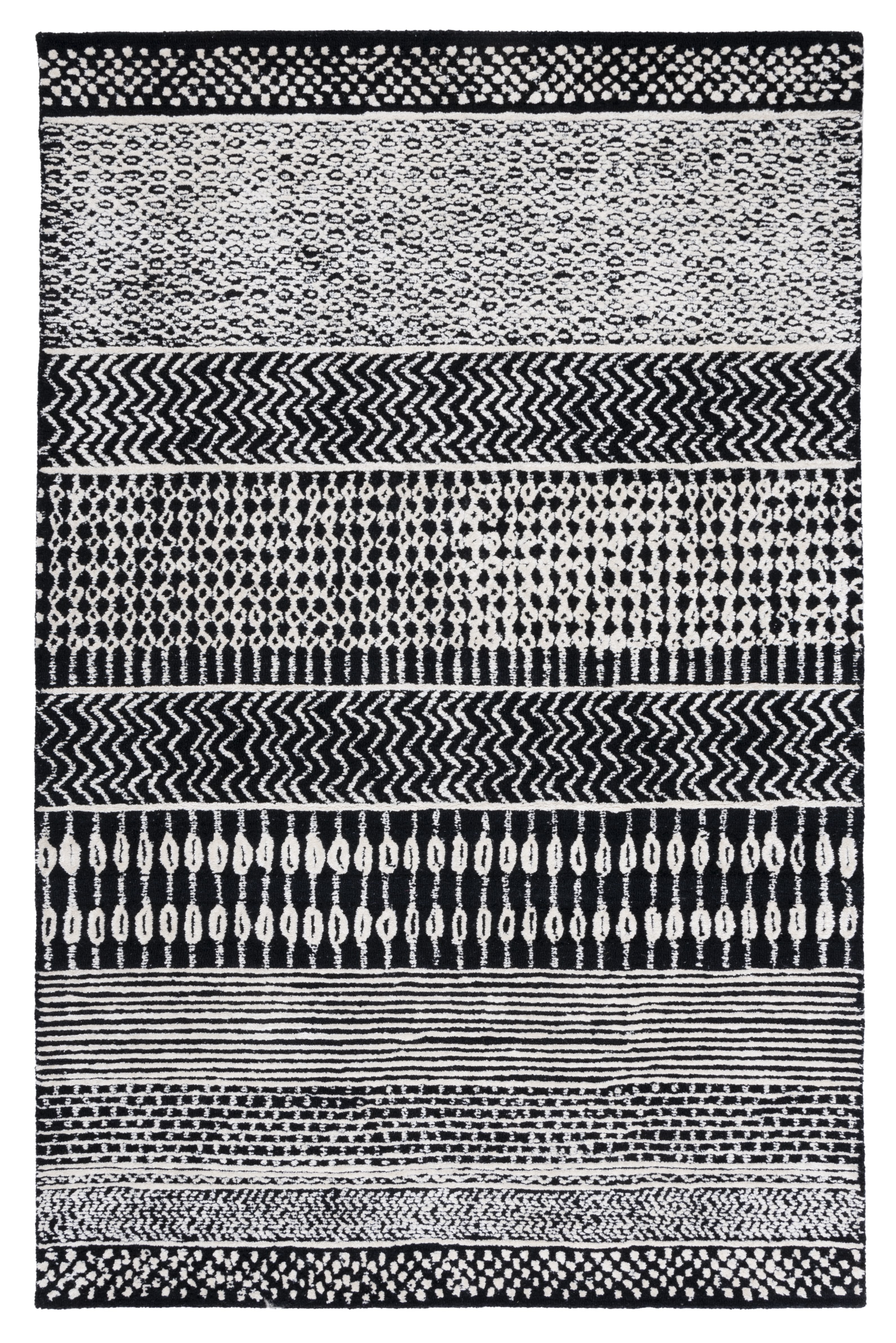 Elegant Noir Hand-Tufted Wool & Viscose 8' x 10' Area Rug