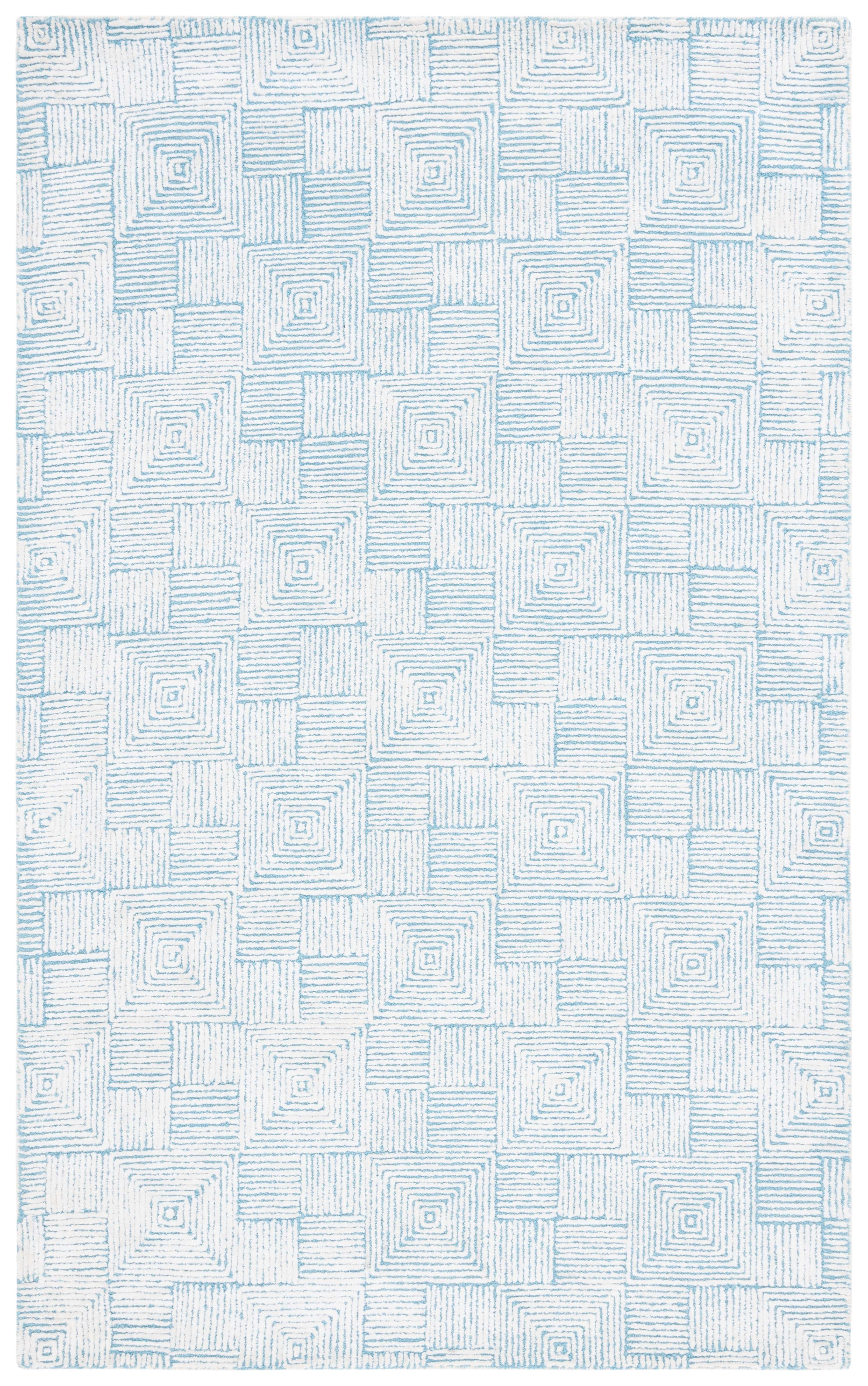 SAFAVIEH Glamour Damhan Geometric Area Rug, Ivory/Turquoise, 8' x 10'
