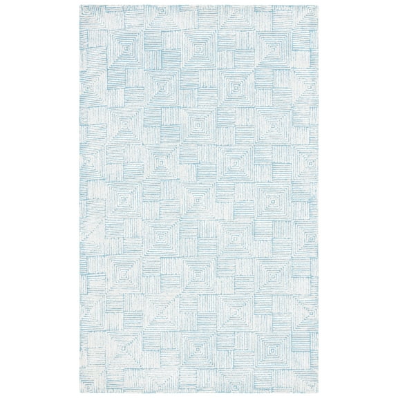 SAFAVIEH Glamour Damhan Geometric Area Rug, Ivory/Turquoise, 8' x 10'