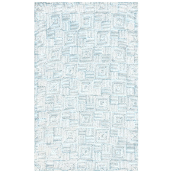 SAFAVIEH Glamour Damhan Geometric Area Rug, Ivory/Turquoise, 8' x 10'