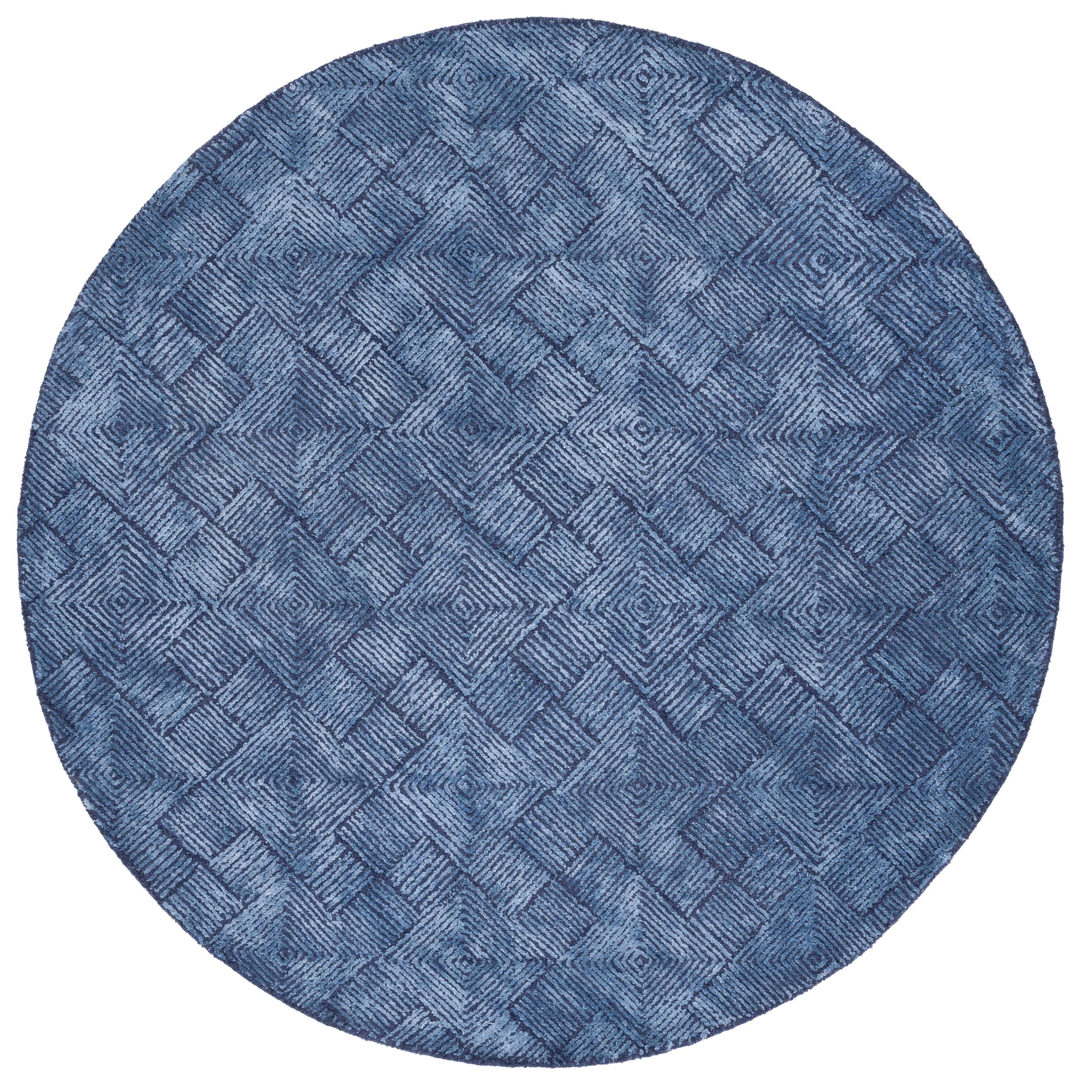 SAFAVIEH Glamour Damhan Geometric Area Rug, Navy, 6' x 6' Round