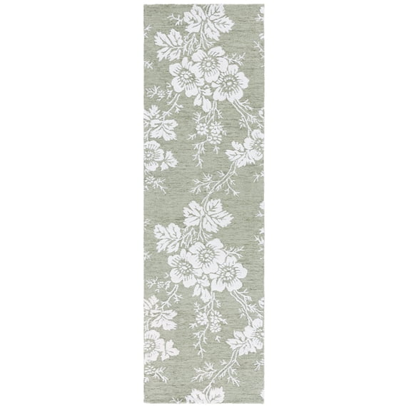 SAFAVIEH Glamour Declan Floral Runner Rug, Sage/Ivory, 2'3" x 8'