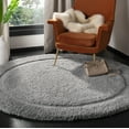 thumbnail image 1 of SAFAVIEH Glamour Douglas Solid Shag Area Rug, Grey, 6' x 6' Round, 1 of 6