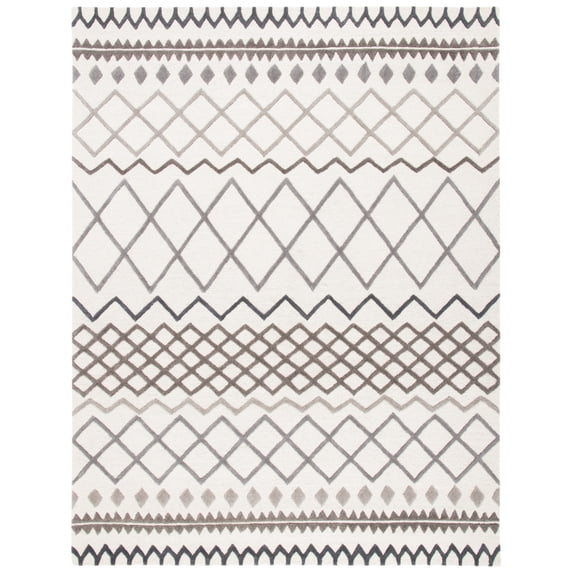 SAFAVIEH Glamour Drew Geometric Area Rug, Ivory/Grey, 8' x 10'