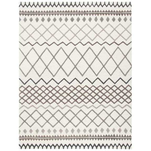 SAFAVIEH Glamour Drew Geometric Area Rug, Ivory/Grey, 8' x 10'