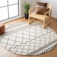 thumbnail image 1 of SAFAVIEH Glamour Drew Geometric Chevron Wool Area Rug, Ivory/Grey, 6' x 6' Round, 1 of 8