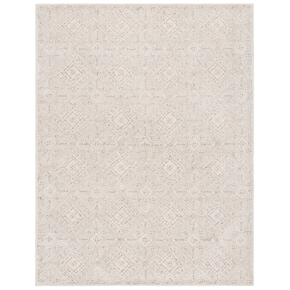 SAFAVIEH Glamour Drummond Geometric Floral Wool Area Rug, Ivory/Beige, 5' x 8'