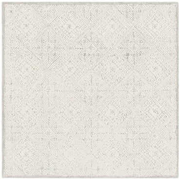SAFAVIEH Glamour Drummond Geometric Wool Area Rug, Grey/Ivory, 6' x 6' Square