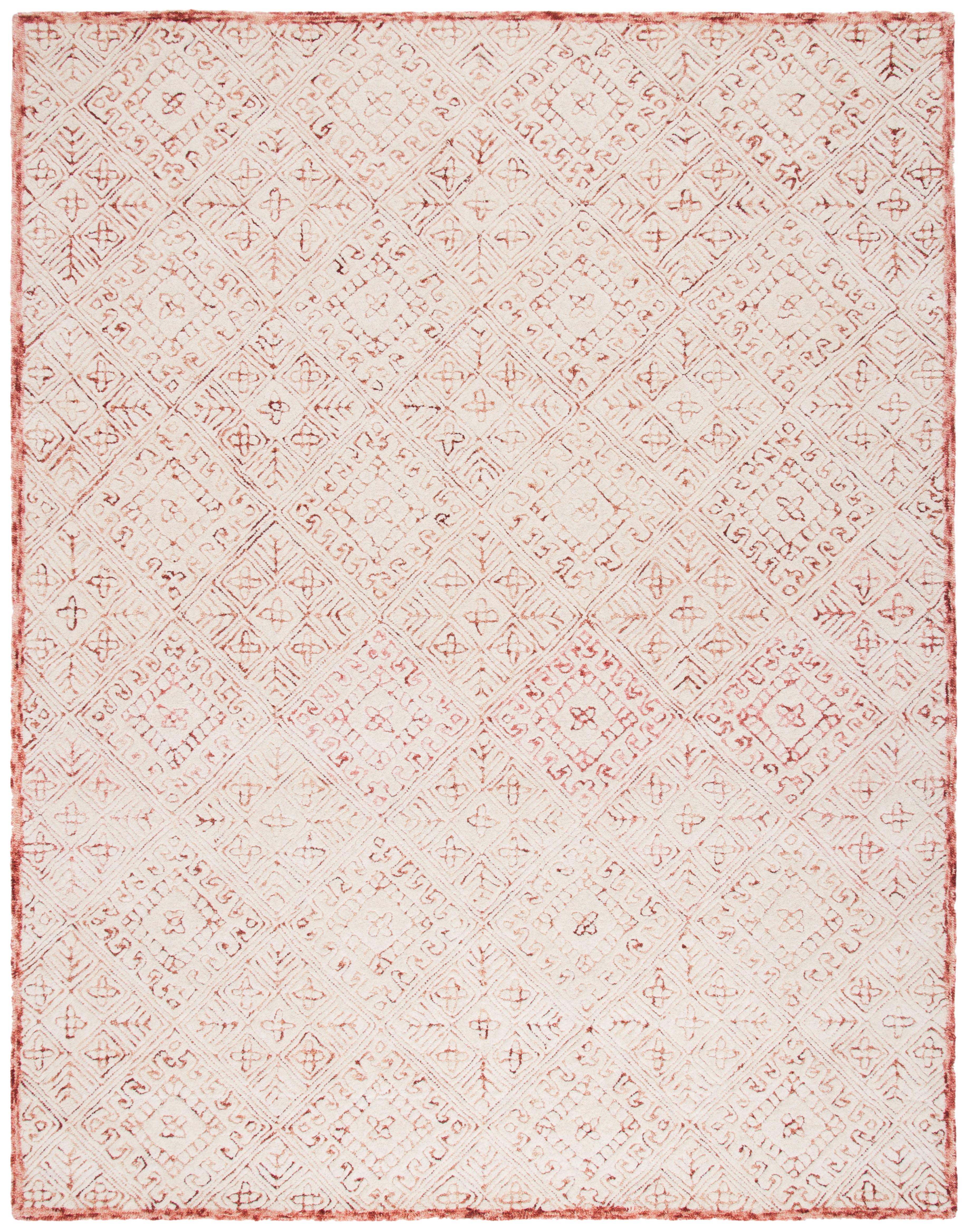 SAFAVIEH Glamour Drummond Geometric Wool Area Rug, Pink/Ivory, 8' x 10'