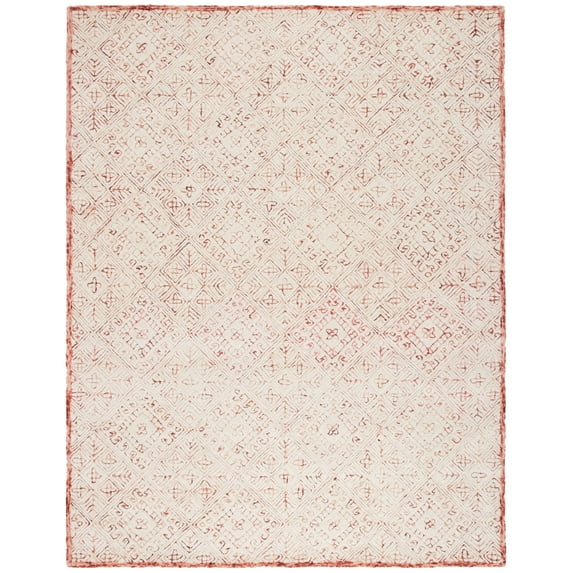 SAFAVIEH Glamour Drummond Geometric Wool Area Rug, Pink/Ivory, 8' x 10'