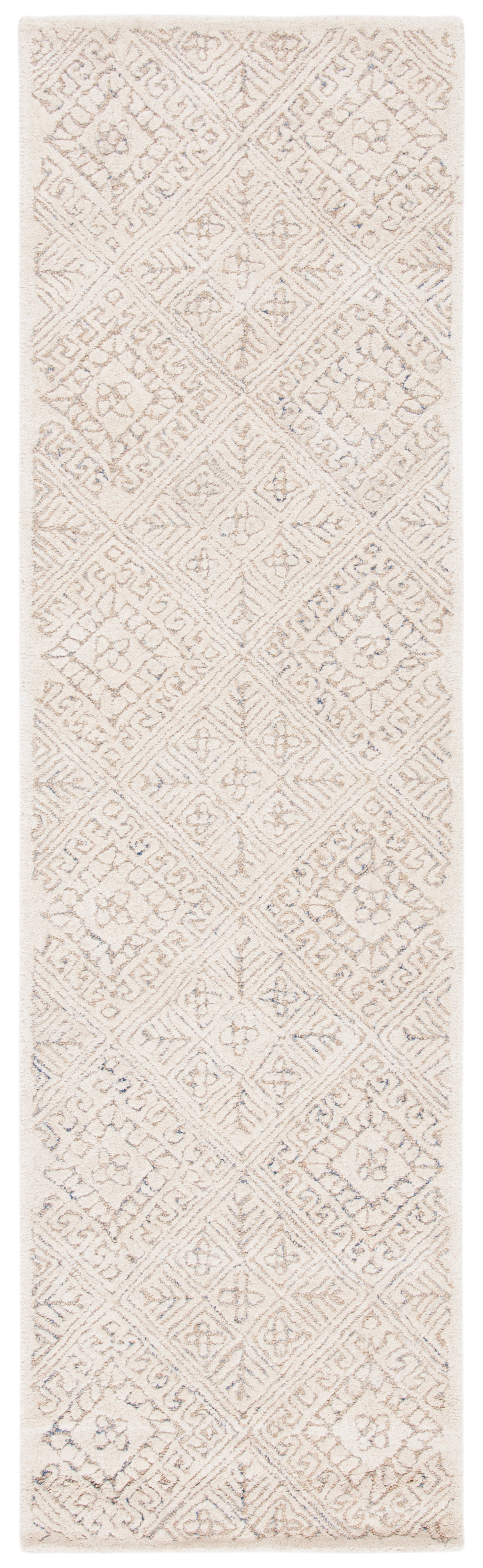 SAFAVIEH Glamour Drummond Geometric Wool Runner Rug, Ivory/Beige, 2'3" x 8'