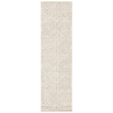 SAFAVIEH Glamour Drummond Geometric Wool Runner Rug, Ivory/Beige, 2'3" x 8'