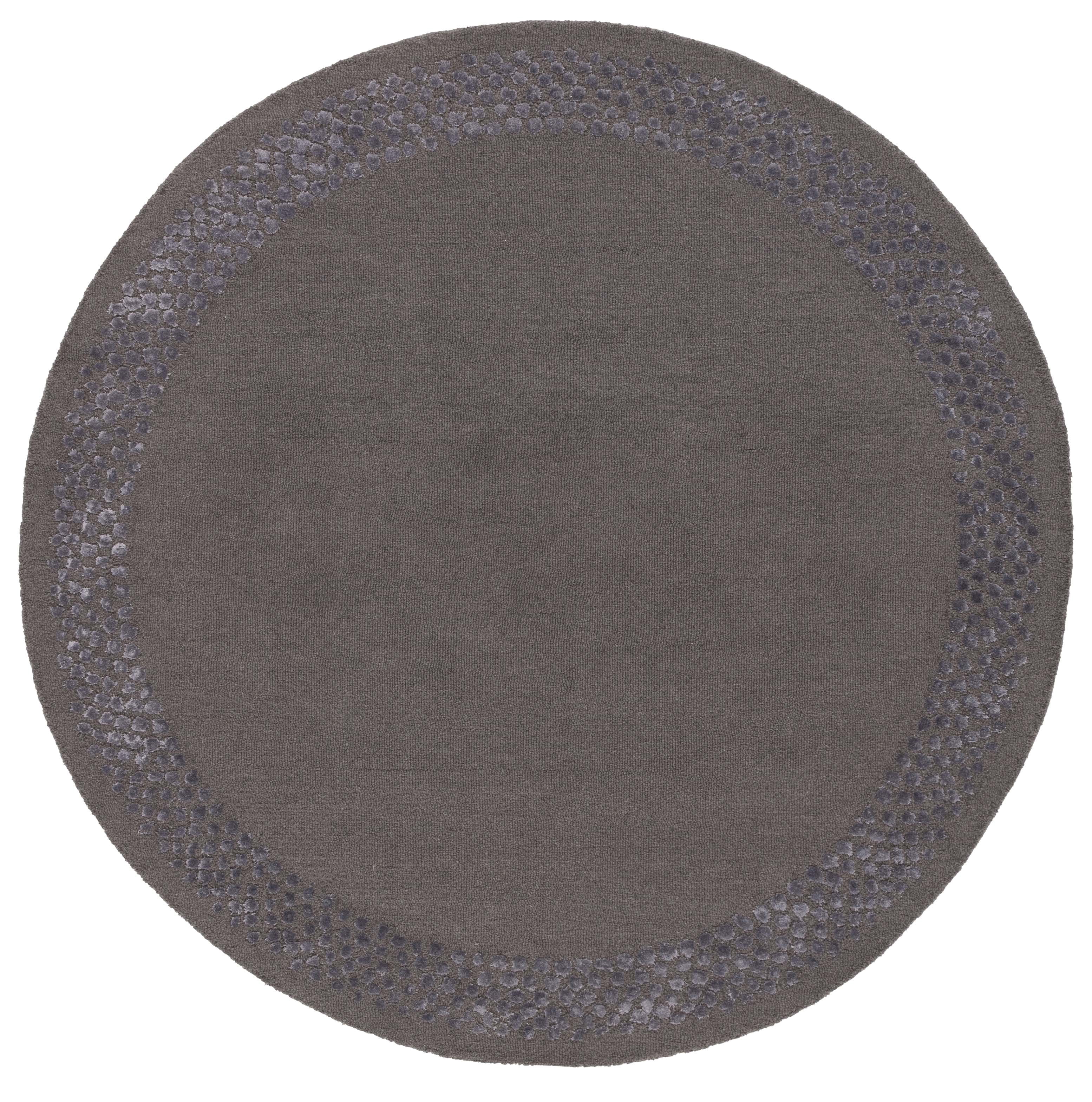 SAFAVIEH Glamour Elfrida Bordered Area Rug, Dark Grey, 6' x 6' Round