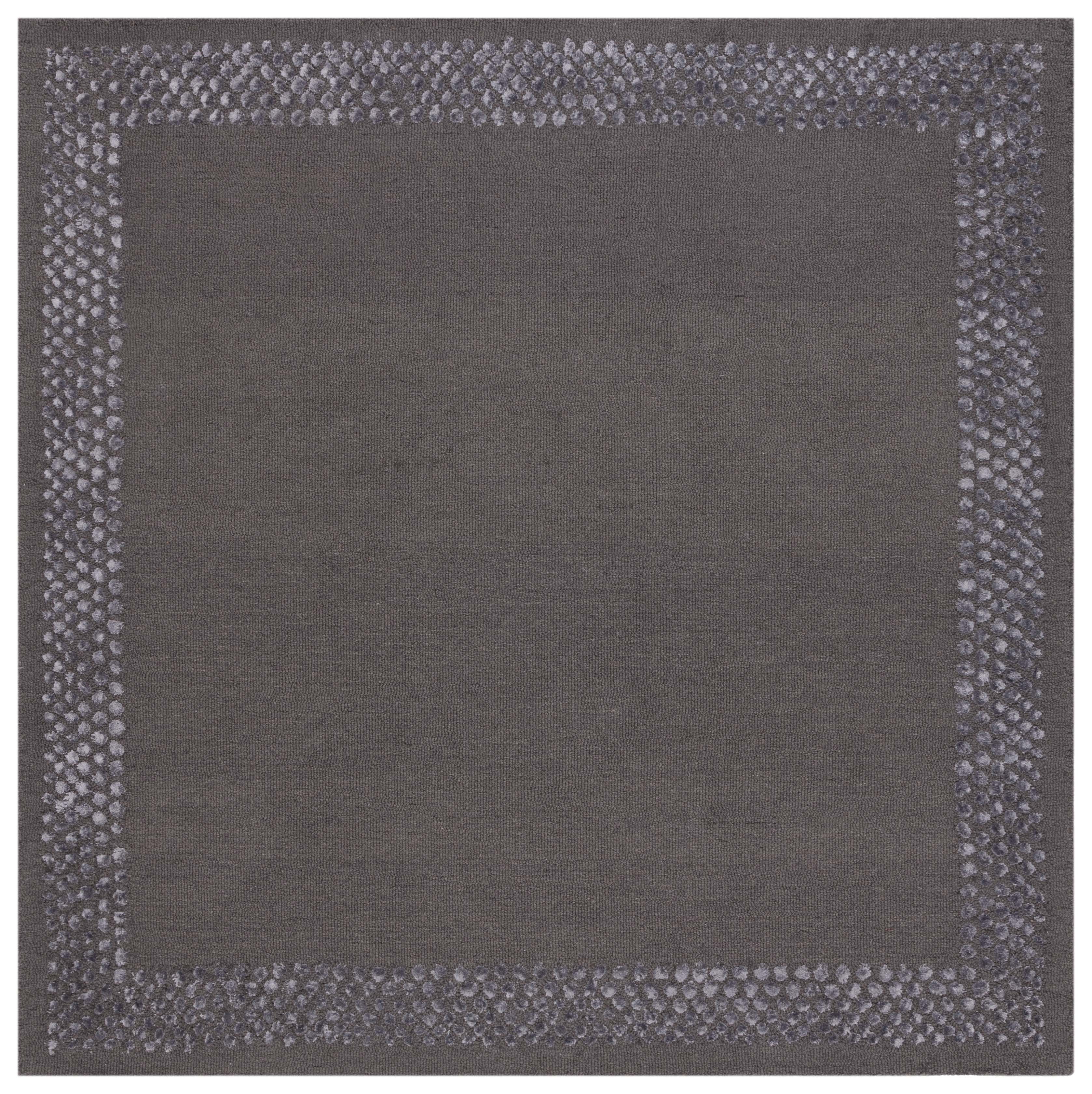SAFAVIEH Glamour Elfrida Bordered Area Rug, Dark Grey, 6' x 6' Square