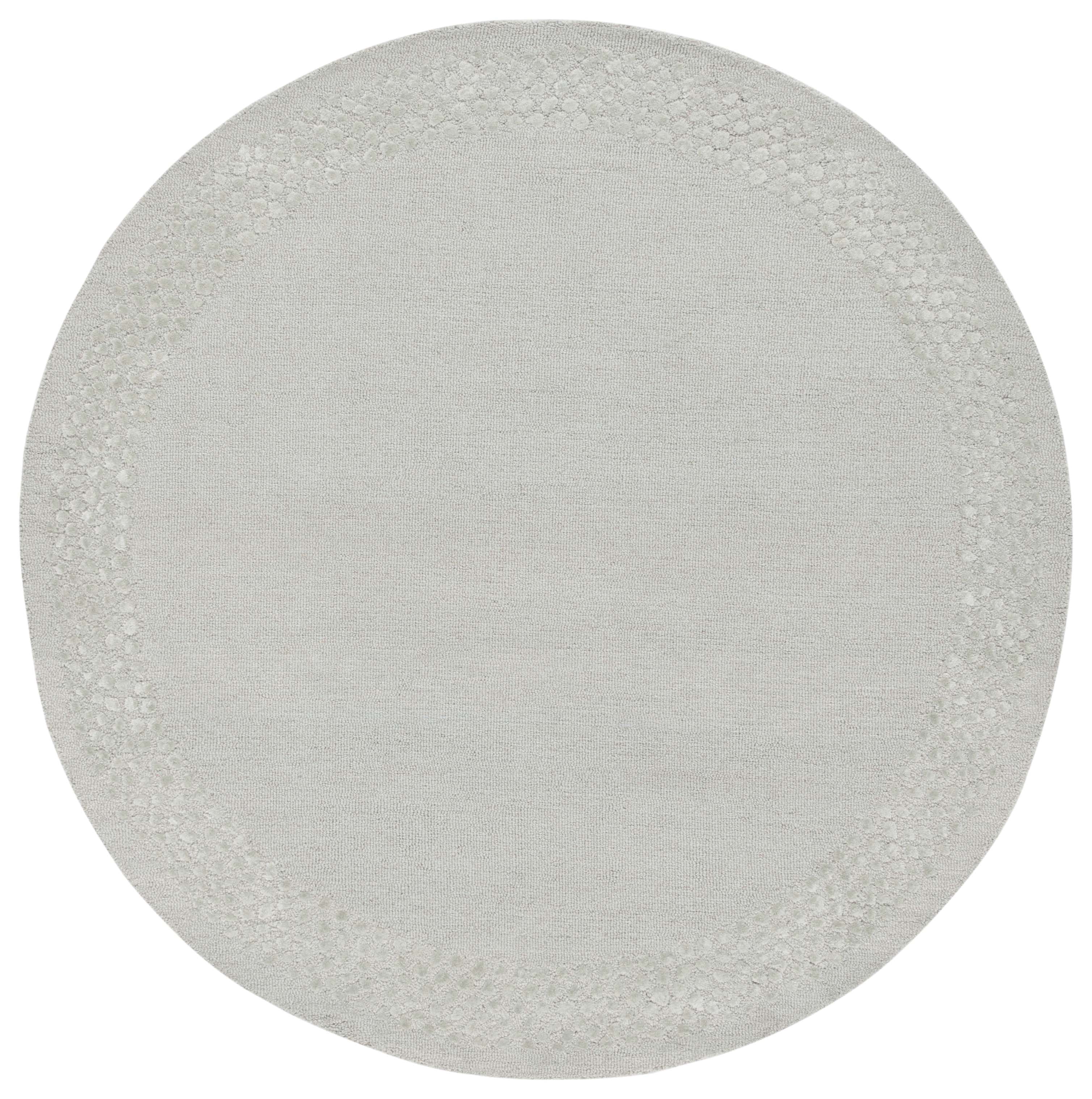 SAFAVIEH Glamour Elfrida Bordered Area Rug, Light Grey, 6' x 6' Round