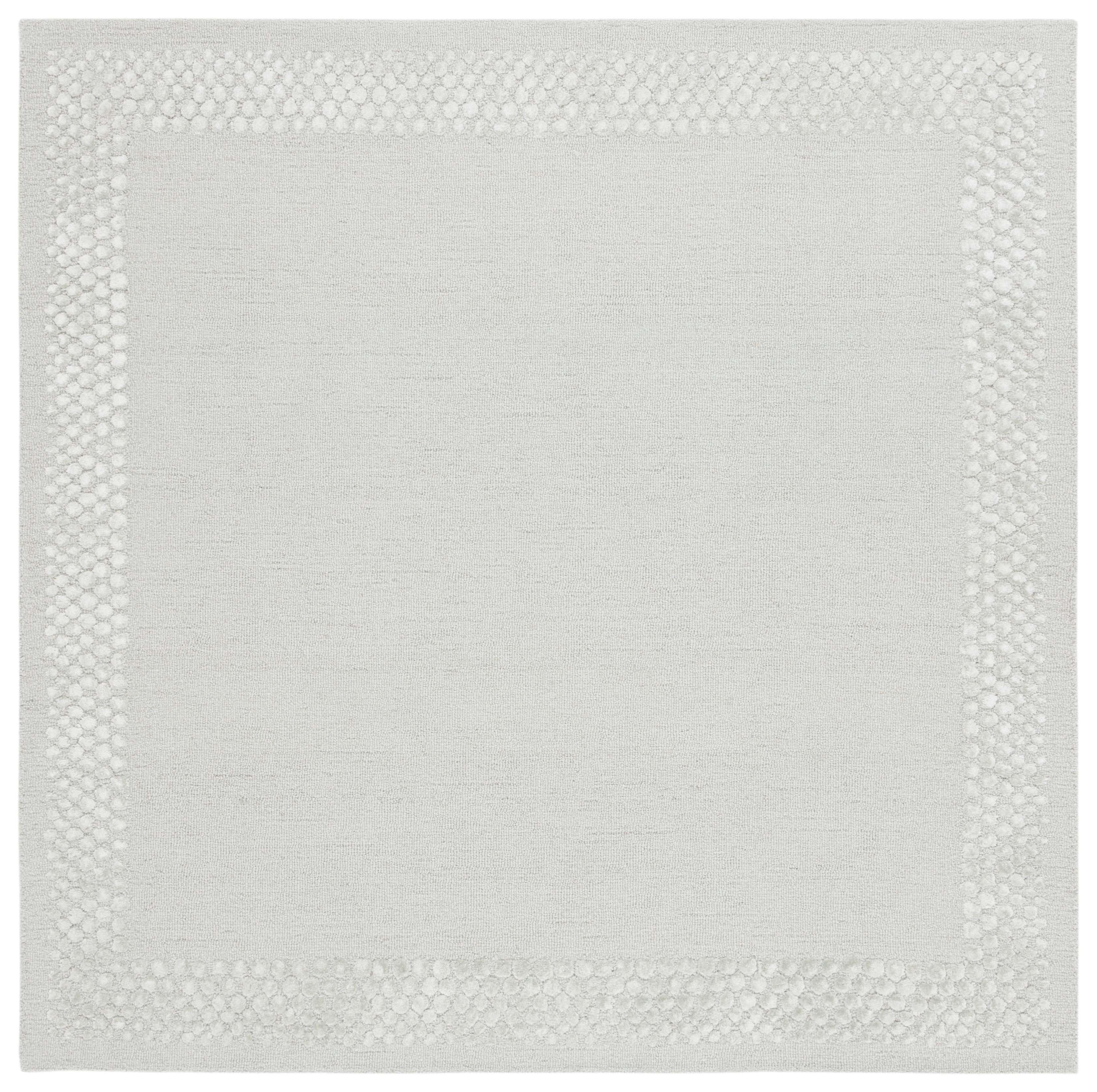 SAFAVIEH Glamour Elfrida Bordered Area Rug, Light Grey, 6' x 6' Square