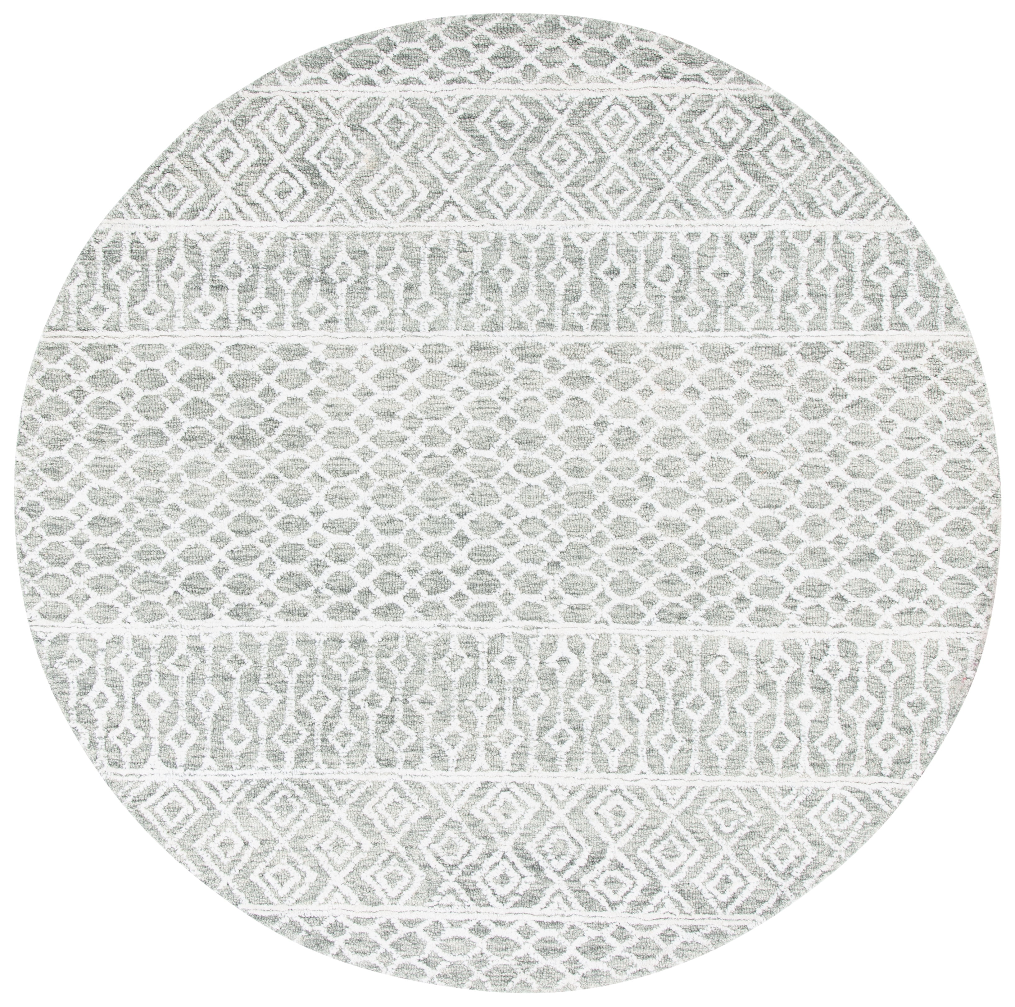SAFAVIEH Glamour Elouise Geometric Area Rug, Green/Ivory, 6' x 6' Round