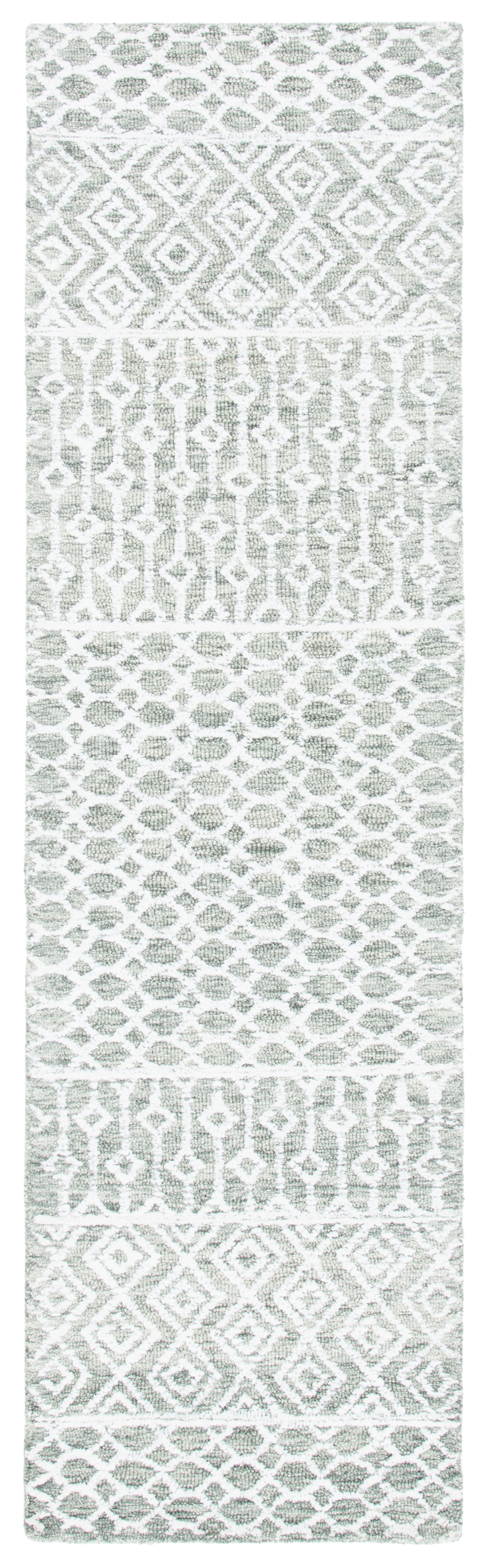 SAFAVIEH Glamour Elouise Geometric Runner Rug, Green/Ivory, 2'3" x 8'