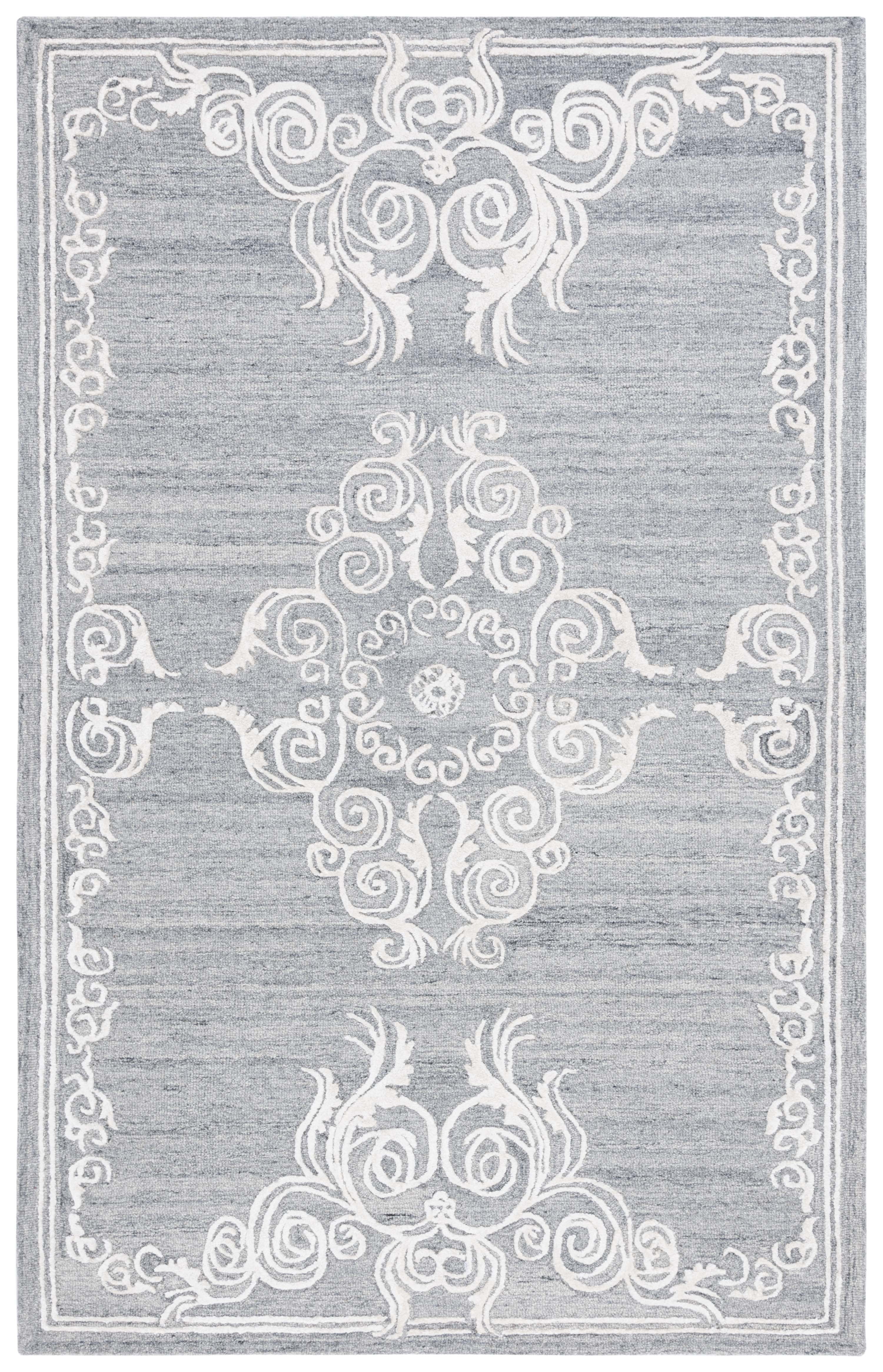 SAFAVIEH Glamour Euler Abstract Area Rug, Grey/Ivory, 5' x 8'