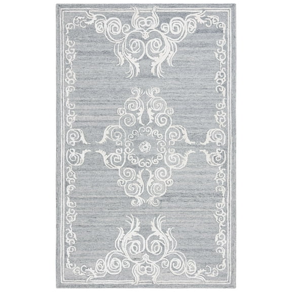 SAFAVIEH Glamour Euler Abstract Area Rug, Grey/Ivory, 8' x 10'