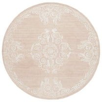 SAFAVIEH Glamour Euler Abstract Area Rug, Light Brown/Ivory, 6' x 6' Round