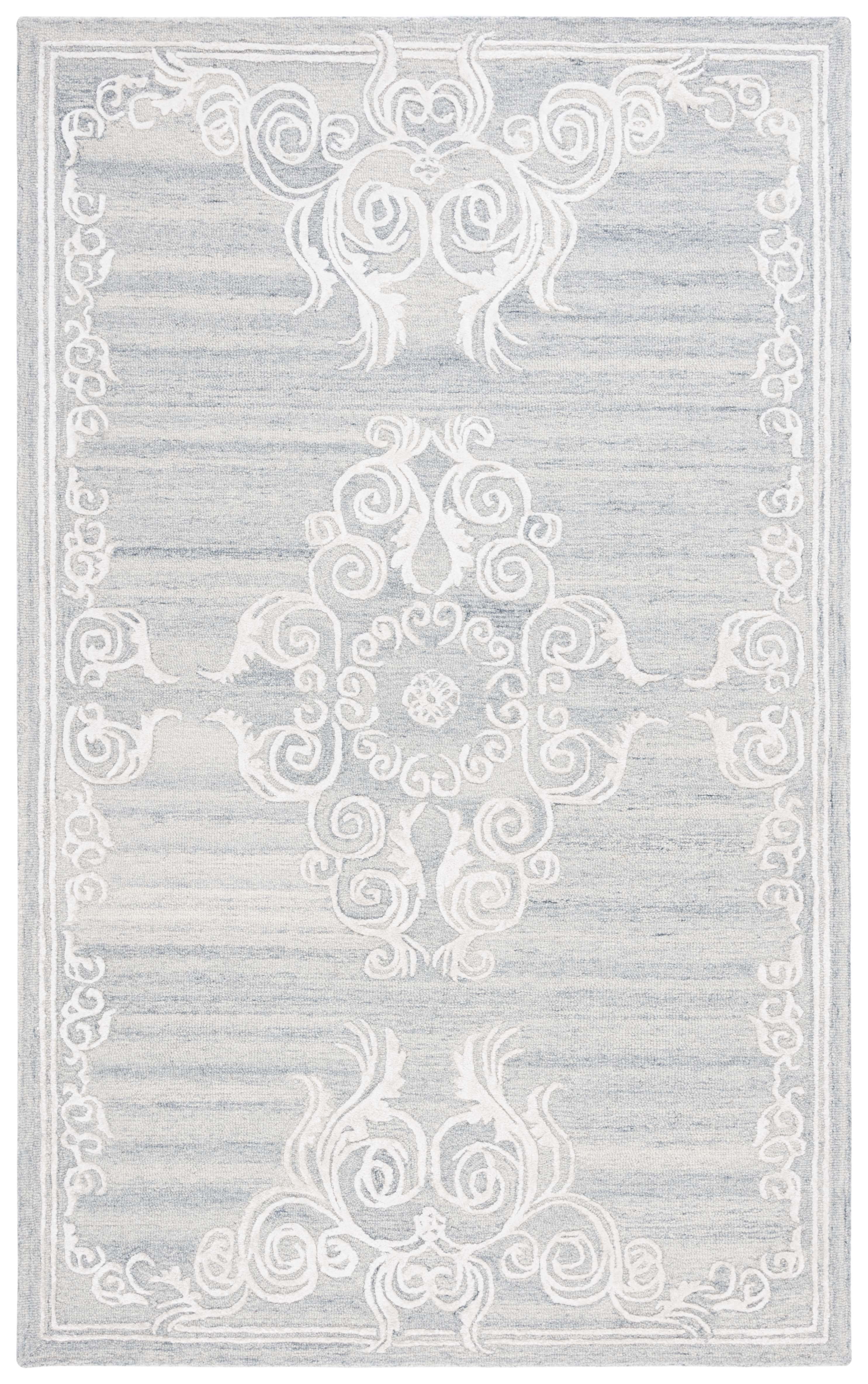 SAFAVIEH Glamour Euler Abstract Area Rug, Silver/Ivory, 5' x 8'