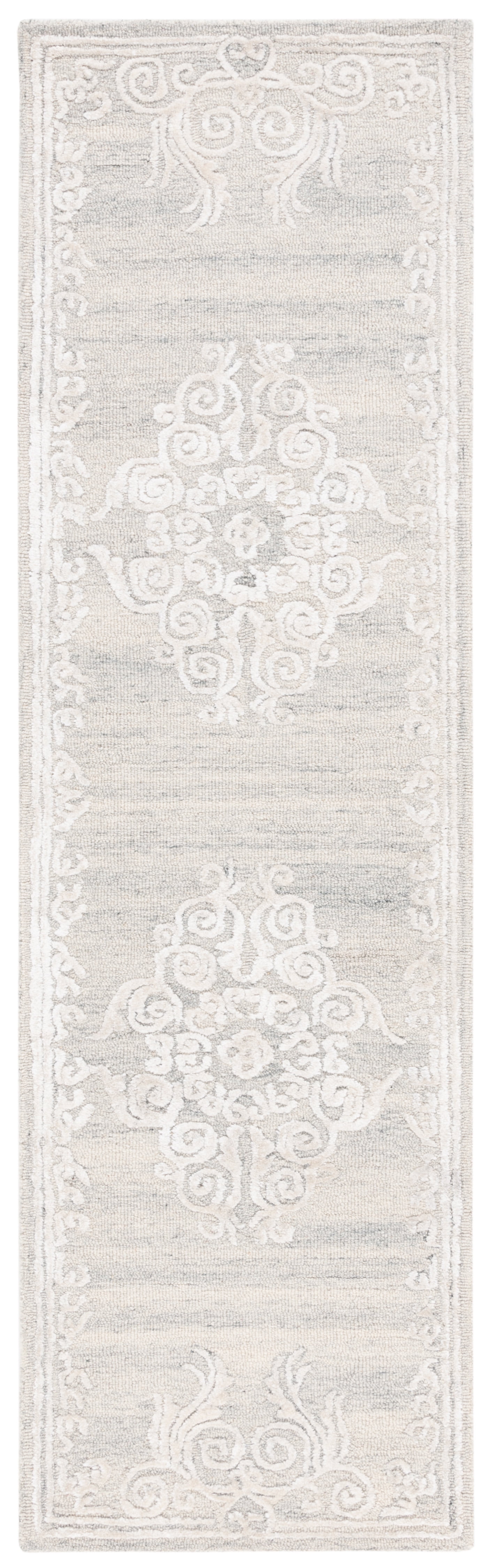 SAFAVIEH Glamour Euler Abstract Runner Rug, Silver/Ivory, 2'3" x 8'