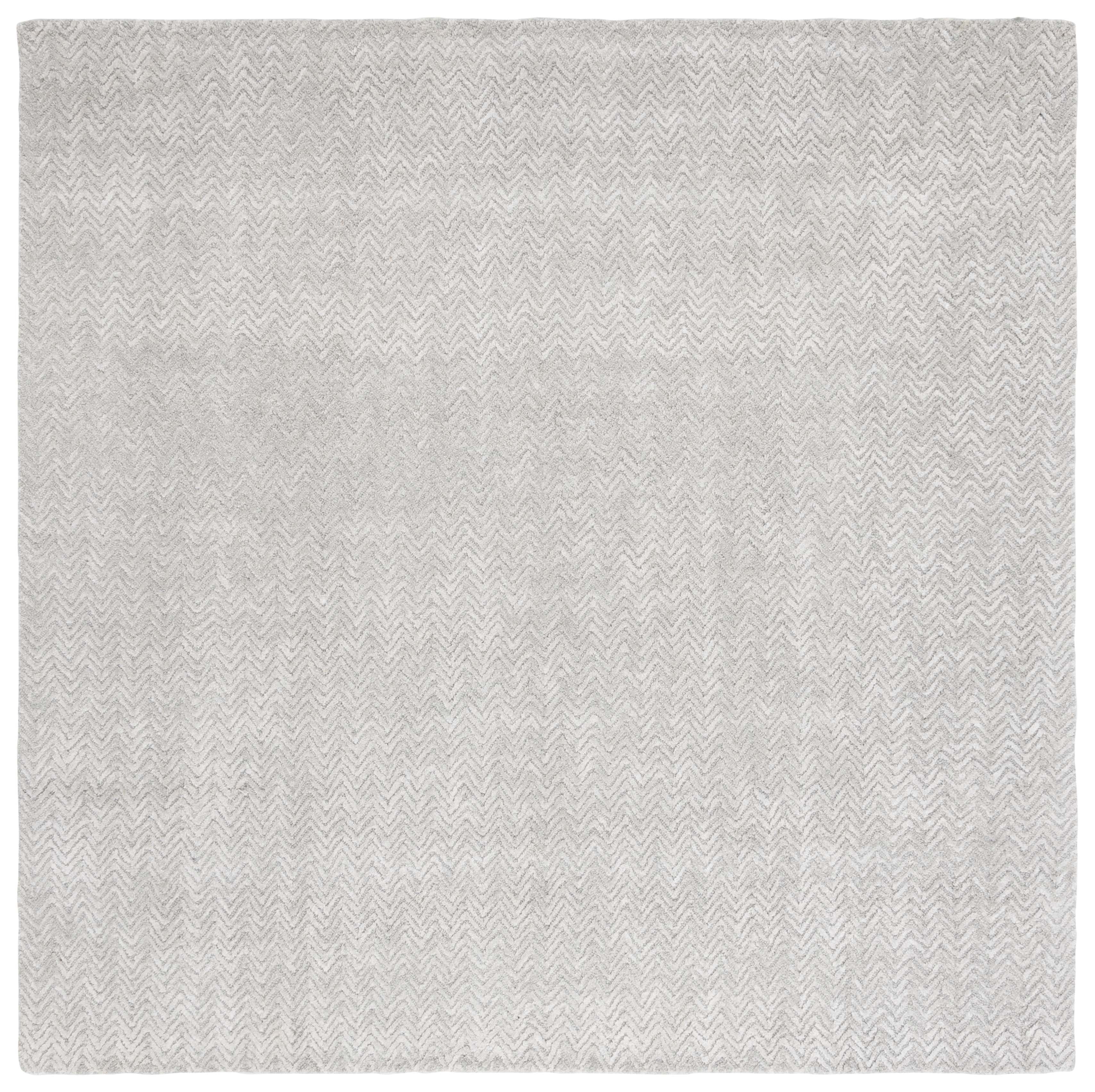SAFAVIEH Glamour Flanagan Wavy Striped Area Rug, Gray/Ivory, 6' x 6' Square