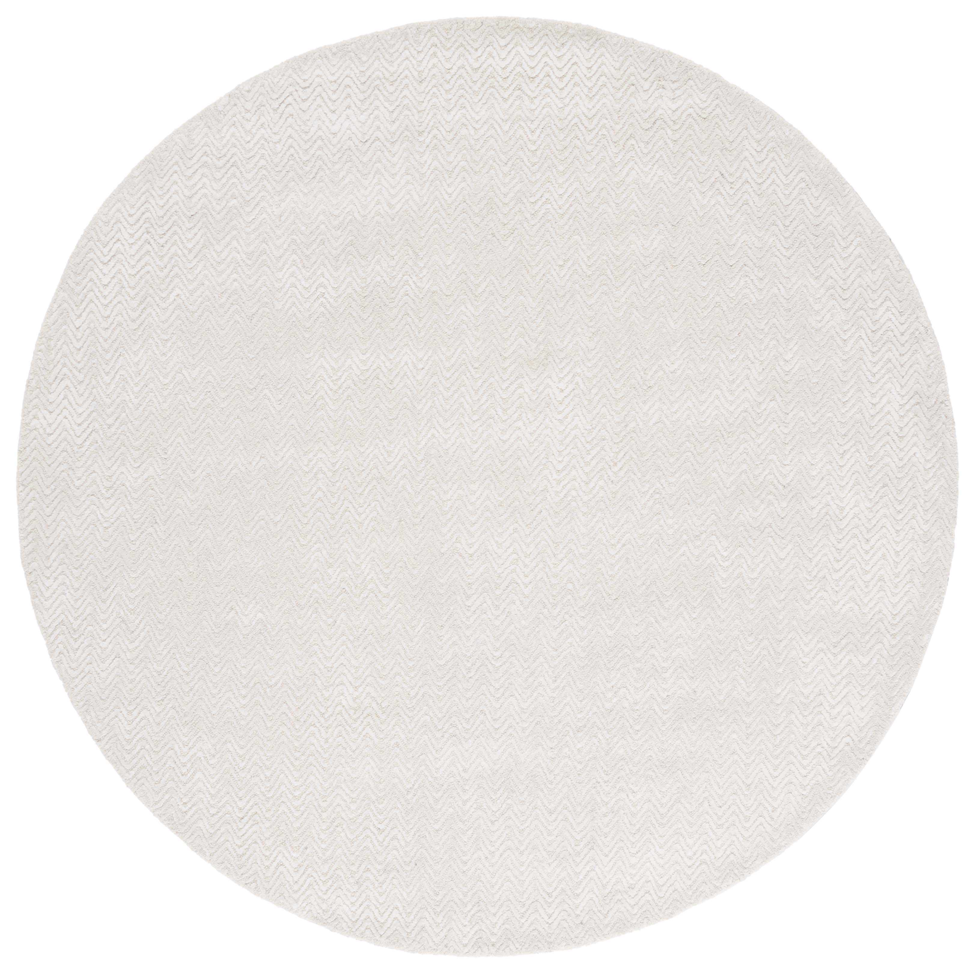 SAFAVIEH Glamour Flanagan Wavy Striped Area Rug, Ivory, 6' x 6' Round