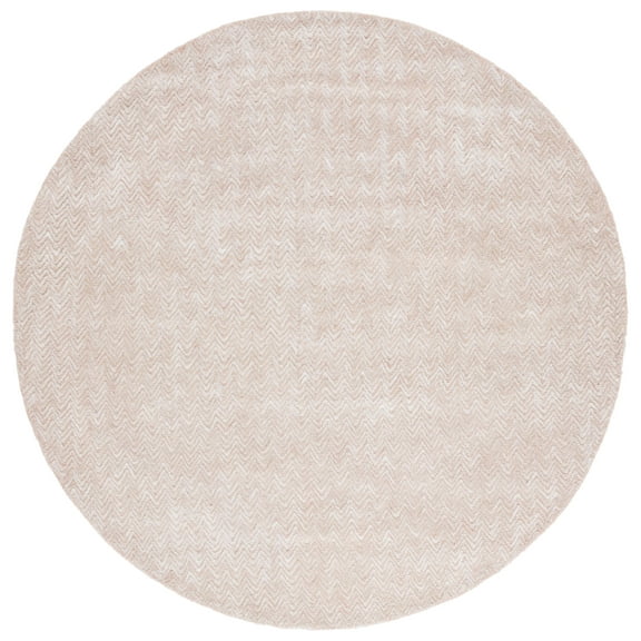 SAFAVIEH Glamour Flanagan Wavy Striped Area Rug, Pink/Ivory, 6' x 6' Round