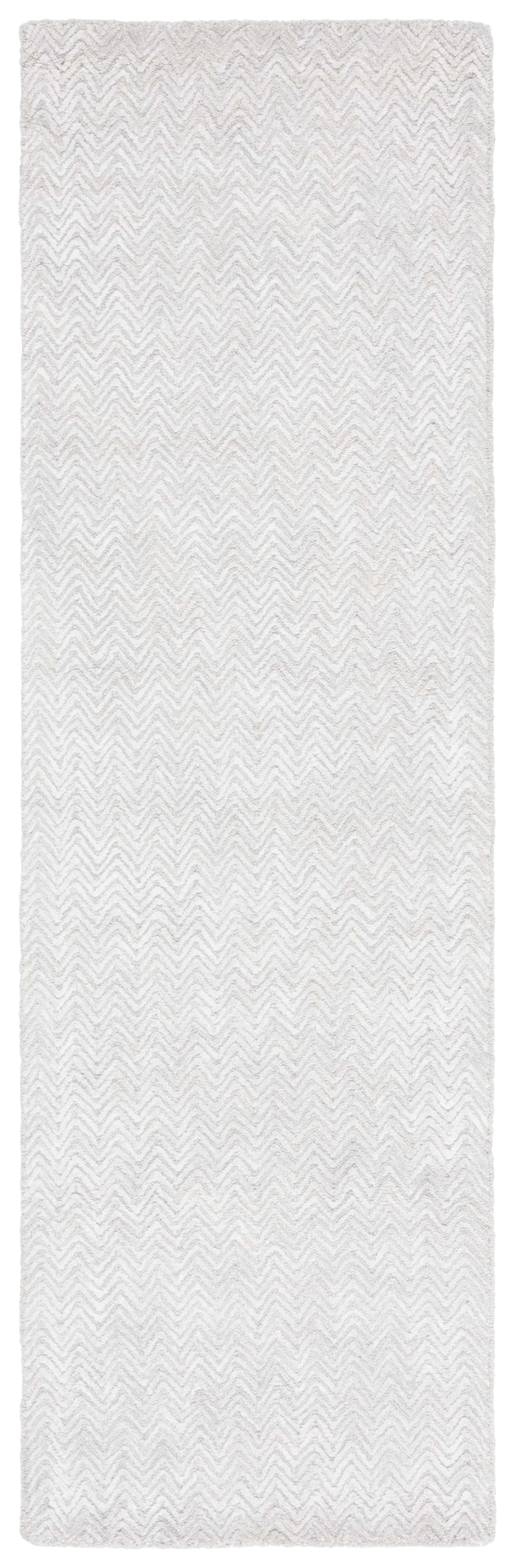 SAFAVIEH Glamour Flanagan Wavy Striped Runner Rug, Gray/Ivory, 2'3" x 8'