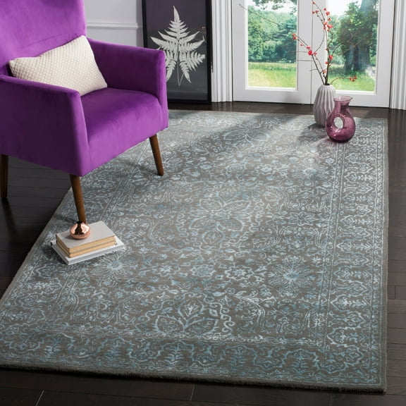 SAFAVIEH Glamour GLM516E Handmade Blue / Dark Grey Rug