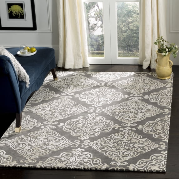 SAFAVIEH Glamour GLM568D Handmade Dark Grey / Ivory Rug