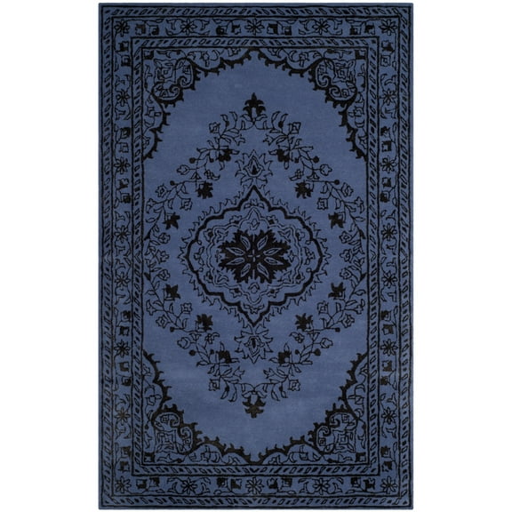 SAFAVIEH Glamour Gaia Floral Bordered Wool Area Rug, Purple, 5' x 8'