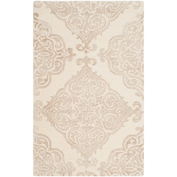 SAFAVIEH Glamour Georgene Damask Area Rug, Ivory/Beige, 2'6" x 4'