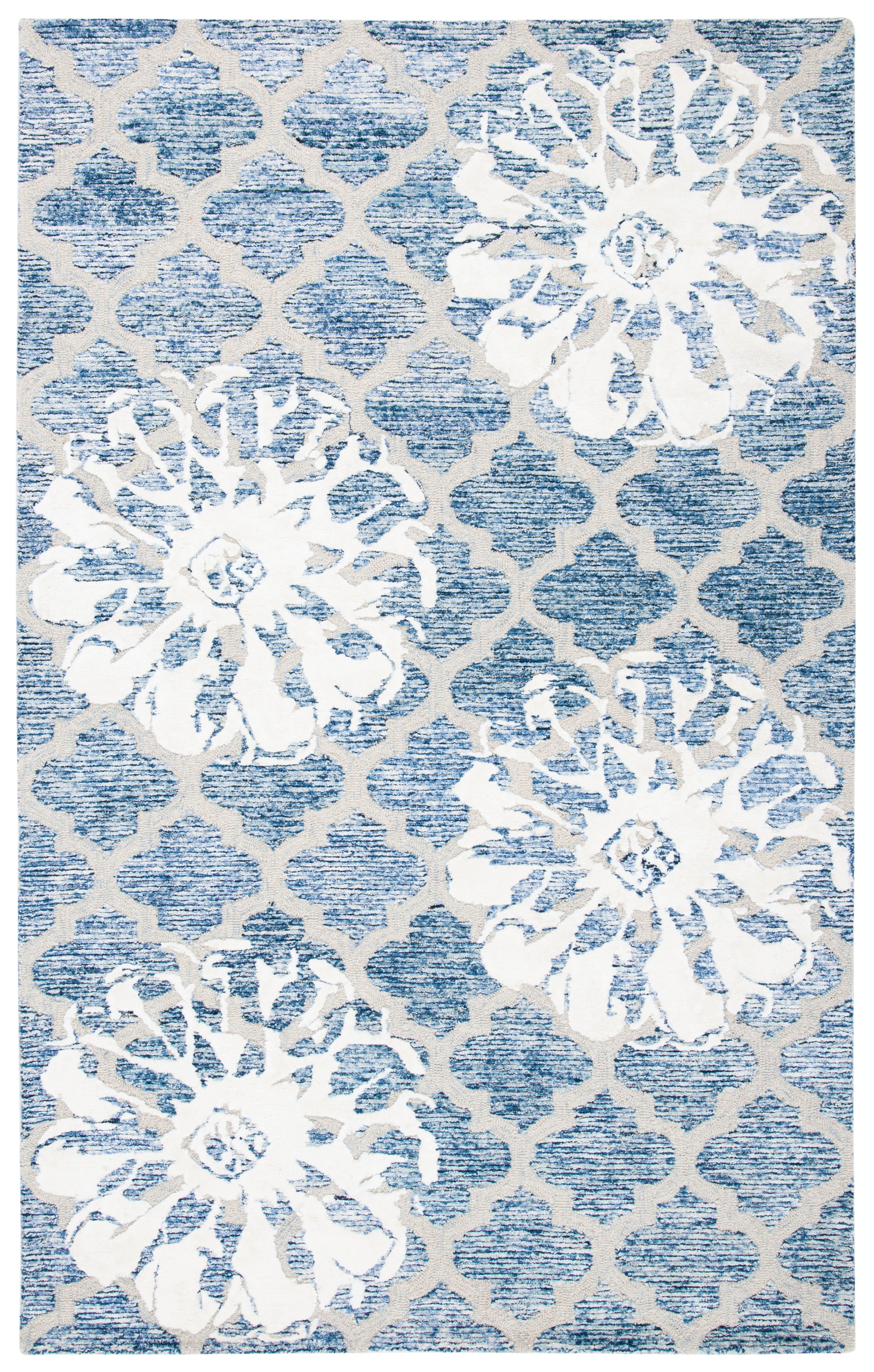 SAFAVIEH Glamour Jaye Floral Area Rug, Navy/Ivory, 4' x 6'