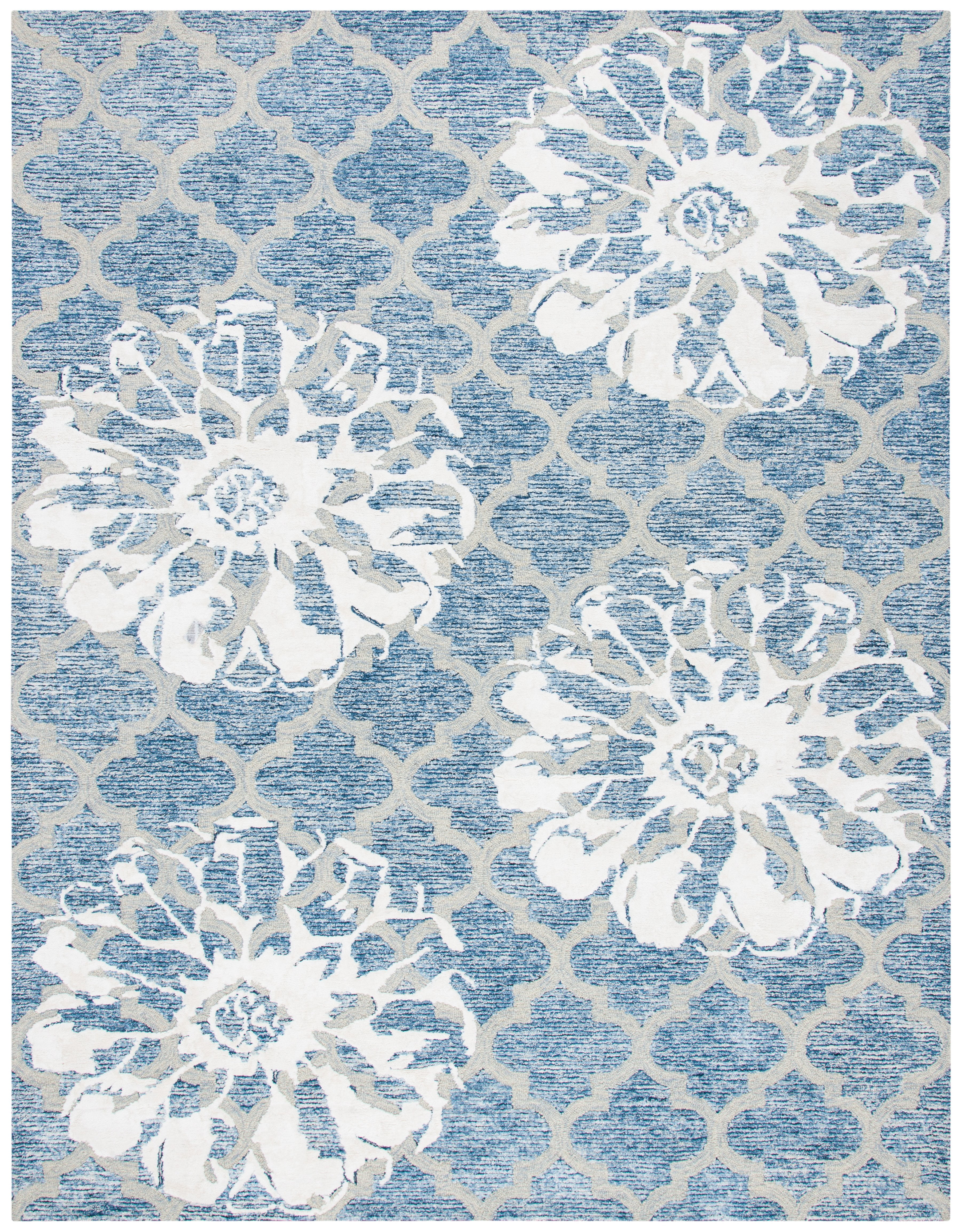 SAFAVIEH Glamour Jaye Floral Area Rug, Navy/Ivory, 8' x 10'