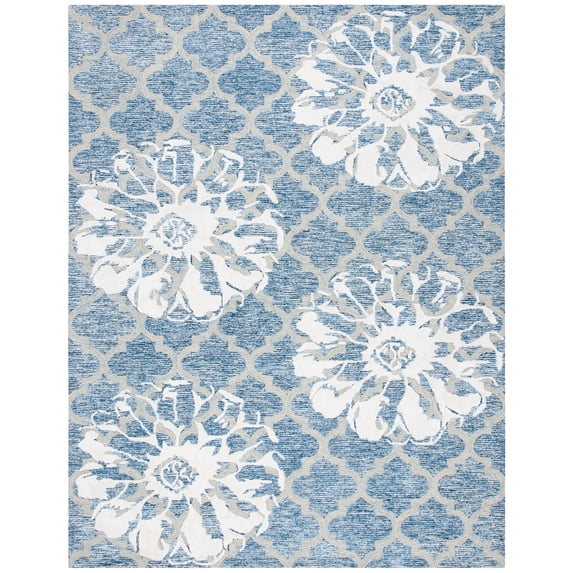 SAFAVIEH Glamour Jaye Floral Area Rug, Navy/Ivory, 8' x 10'
