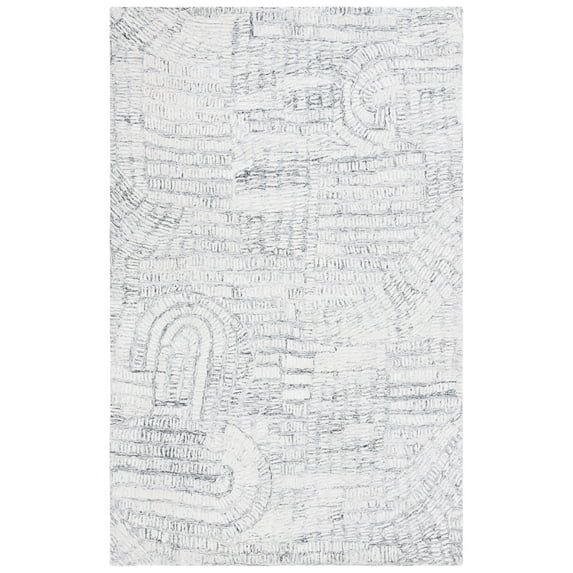 SAFAVIEH Glamour Linnette Abstract Area Rug, Grey/Ivory, 6' x 6' Round