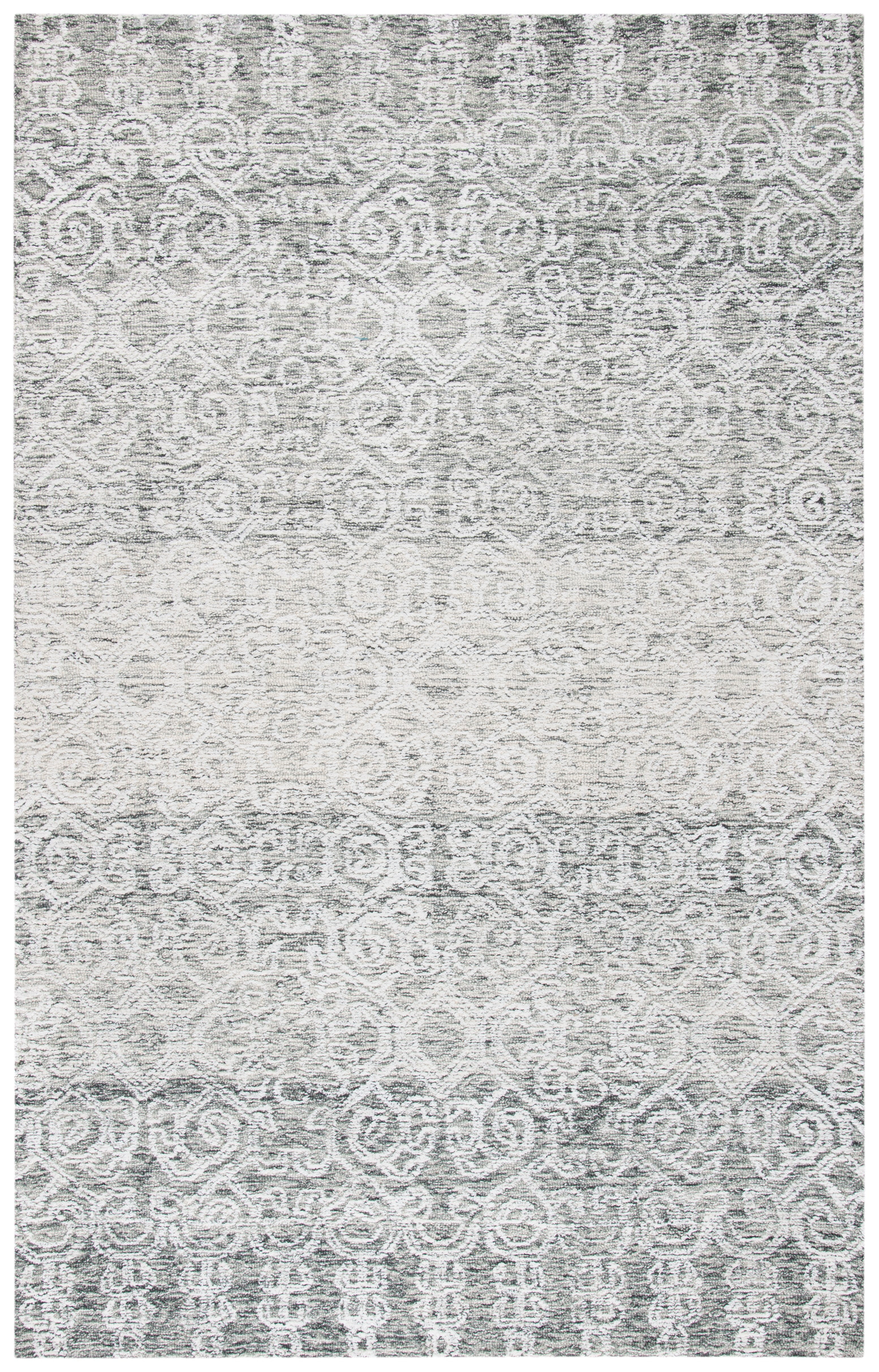 Handmade Charcoal Gray 9' x 12' Wool-Viscose Tufted Area Rug