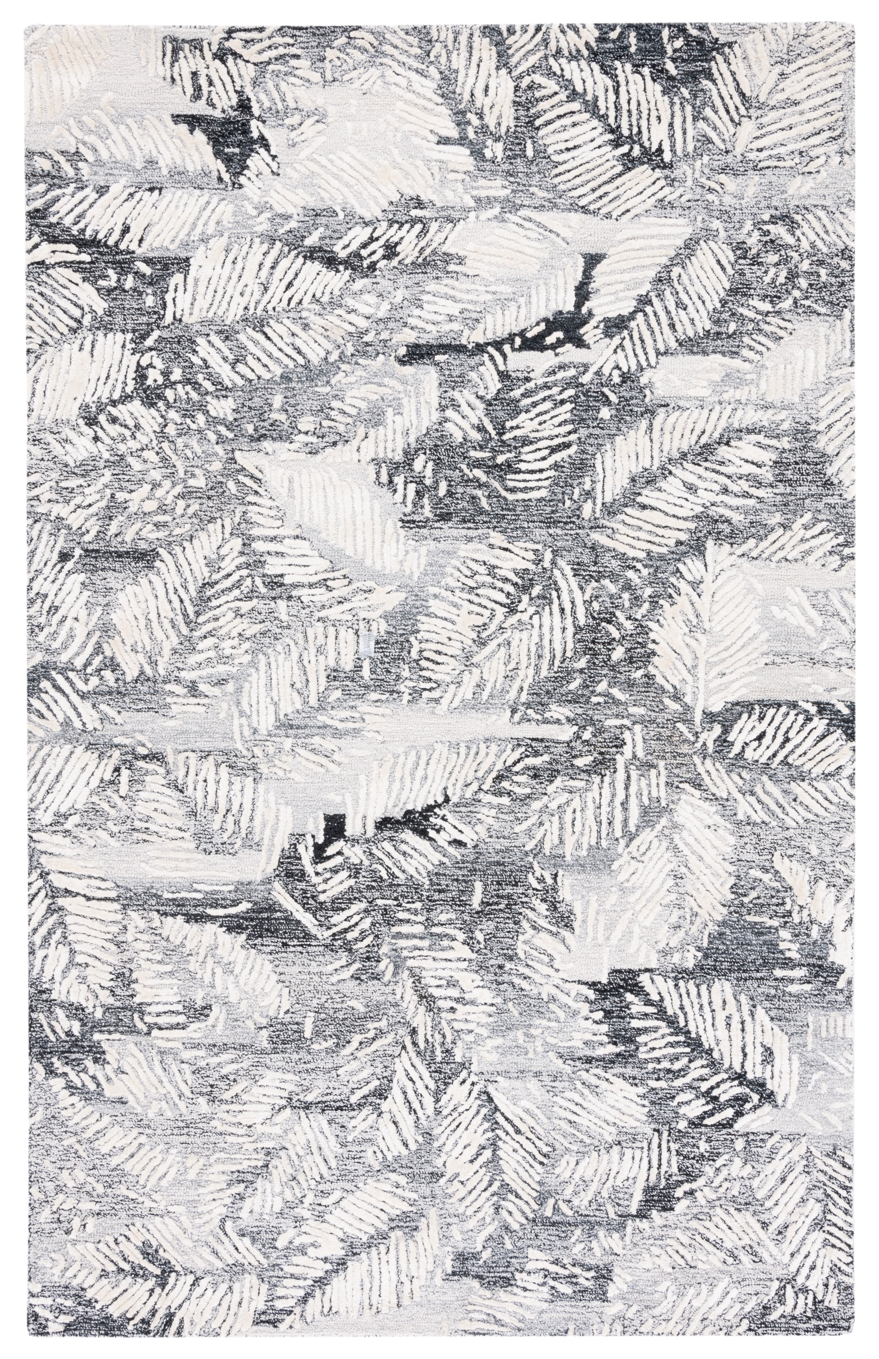 SAFAVIEH Glamour Nina Botanical Area Rug, Black/Ivory, 3' x 5'