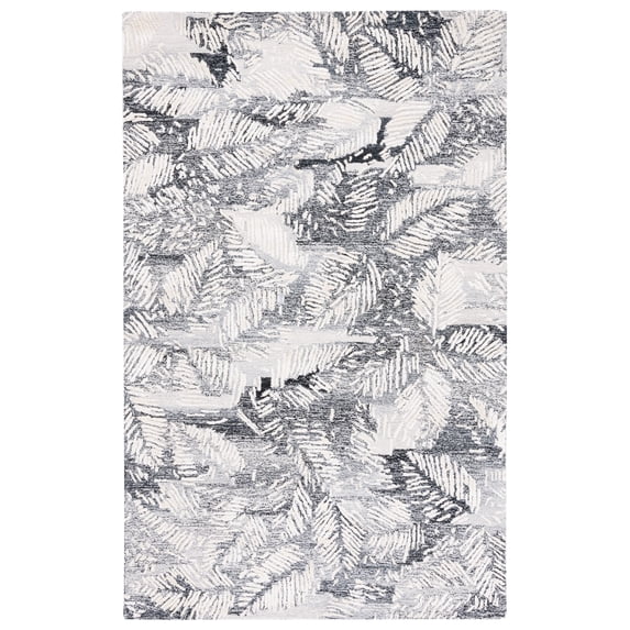 SAFAVIEH Glamour Nina Botanical Area Rug, Black/Ivory, 3' x 5'
