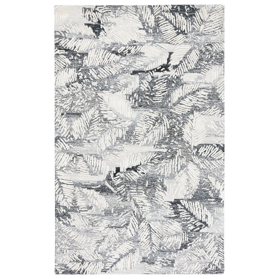 SAFAVIEH Glamour Nina Botanical Area Rug, Black/Ivory, 5' x 8'