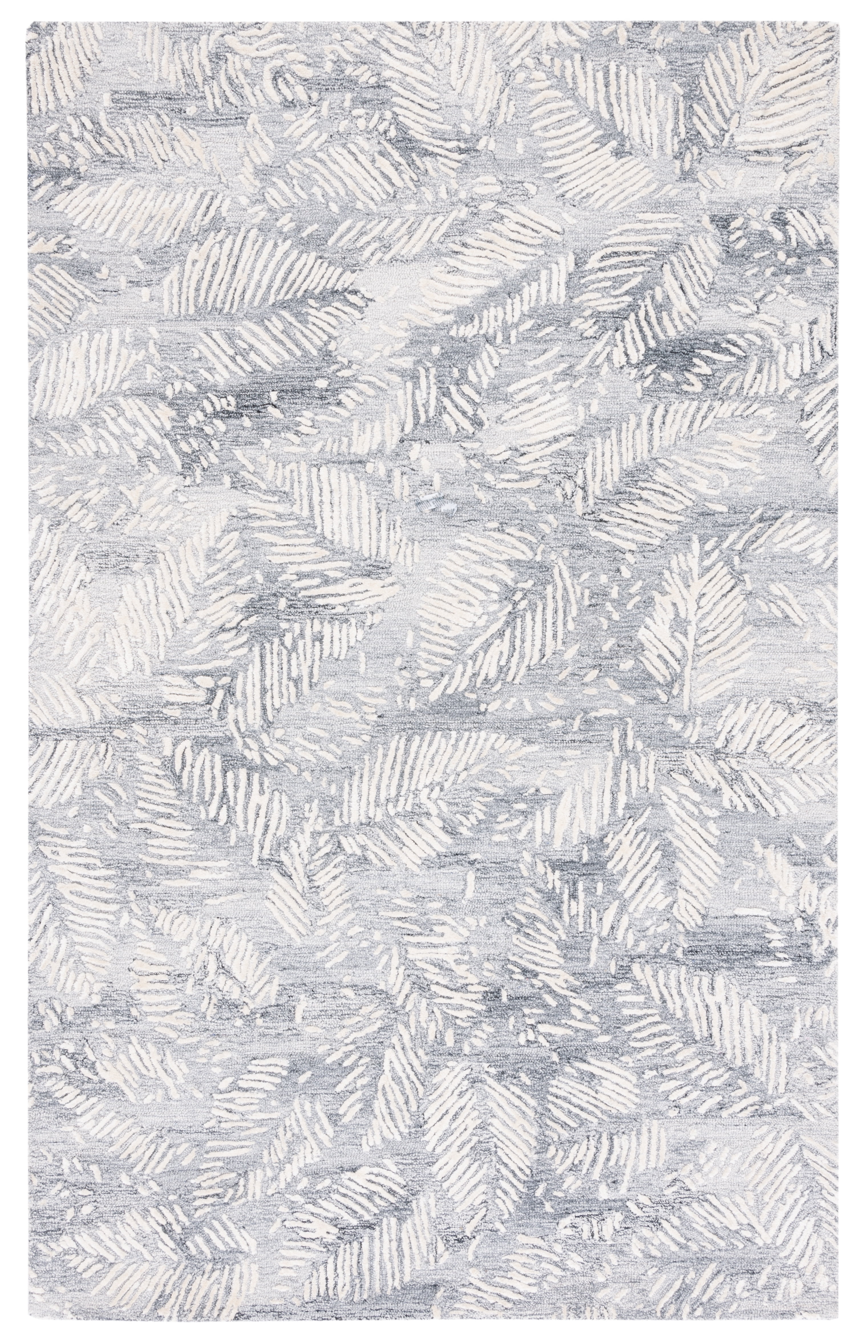 SAFAVIEH Glamour Nina Botanical Area Rug, Grey/Ivory, 4' x 6'