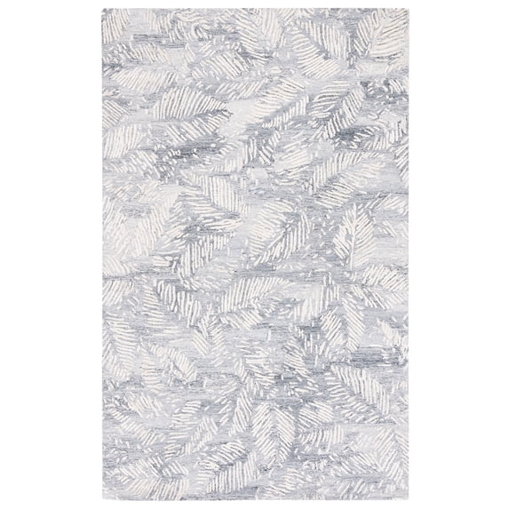 SAFAVIEH Glamour Nina Botanical Area Rug, Grey/Ivory, 5' x 8'