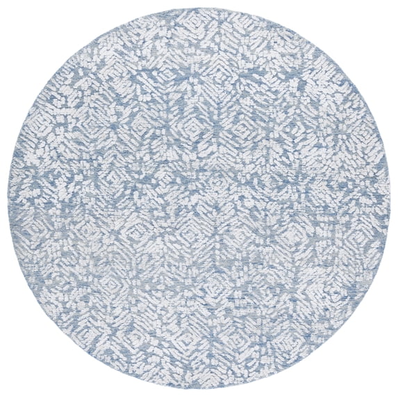 SAFAVIEH Glamour Owen Abstract Area Rug, Blue/Ivory, 6' x 6' Round