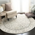 thumbnail image 1 of SAFAVIEH Glamour Pierce Floral Bordered Wool Area Rug, Light Blue/Ivory, 6' x 6' Round, 1 of 7