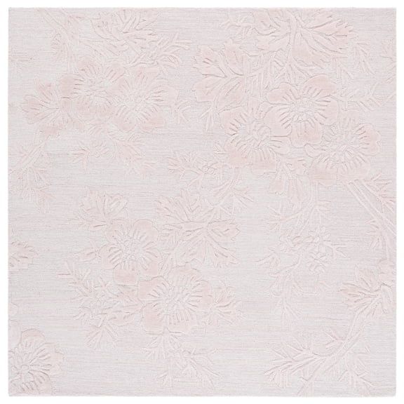 SAFAVIEH Glamour Selina Floral Area Rug, Light Pink, 6' x 6' Square